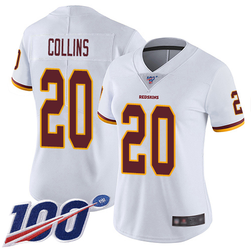 Washington Redskins Limited White Women Landon Collins Road Jersey NFL Football #20 100th Season->youth nfl jersey->Youth Jersey